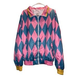 Steady Hands Howl’s Moving Jacket Windbreaker Men's Sz L Harlequin Pattern